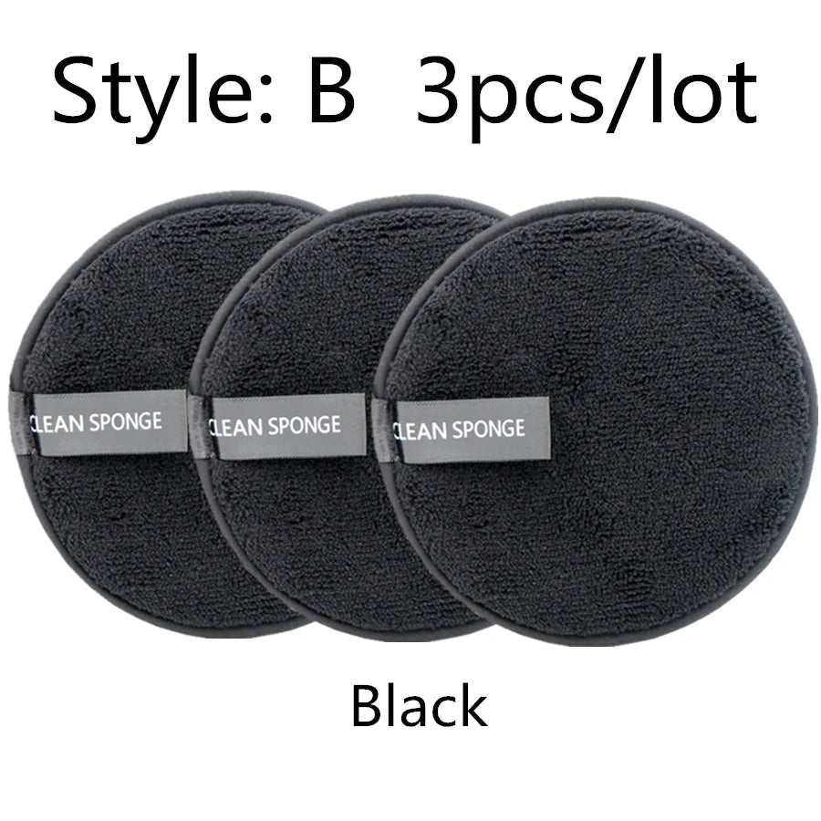 Reusable Makeup Remover Pads Cotton Wipes 3Pcs/4Pcs Microfiber Make up Removal Sponge Cotton Cleaning Pads Tool