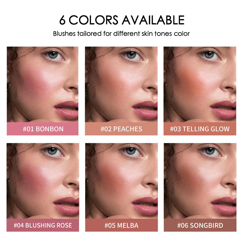 6 Color Blush Makeup Palette Red Rouge Lasting Natural Cream Cheek Contour  Korean Comsmetic Cheek Tint Face Blush