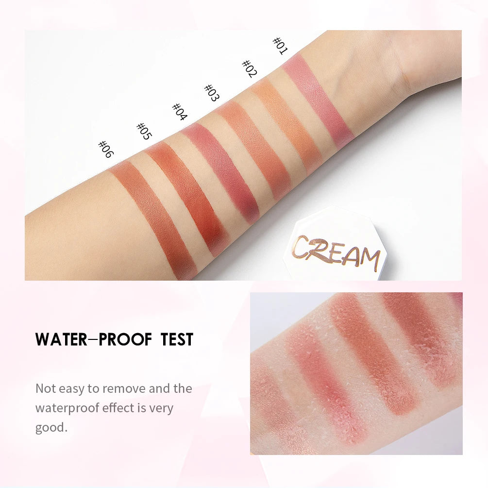 6 Color Blush Makeup Palette Red Rouge Lasting Natural Cream Cheek Contour  Korean Comsmetic Cheek Tint Face Blush